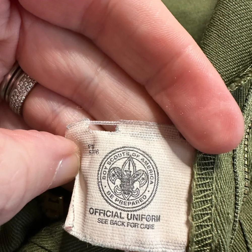 VTG Boy Scouts of America Uniform Pants  Green Cargo Shorts BSA - Picture 3 of 10
